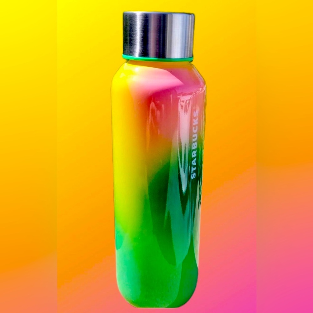 Starbucks Multi Colored Glass Water Bottle Gradient Tumbler Cup 20oz New 2023